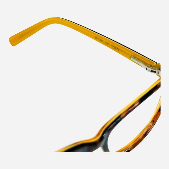 7 For All Mankind Tortoiseshell Yellow Eyeglasses Frames 52-16 40 YLWTT - Picture 10 of 11